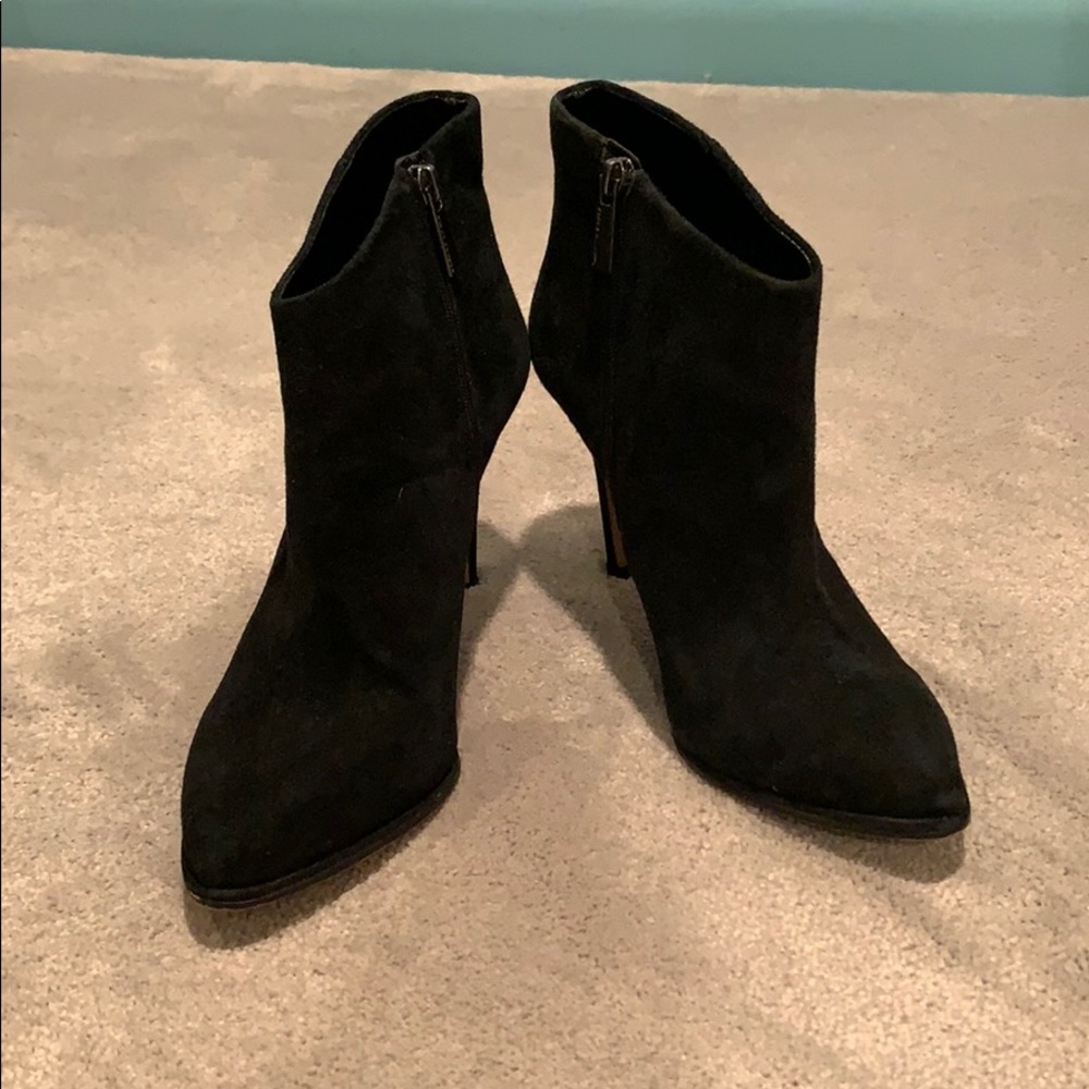 Black suede stiletto booties